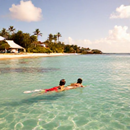 Caribbean Holidays, November Escapes, Couple snorkelling in clear shallow water near a tropical beach on Saint Barth&eacute;lemy under warm November sunshine