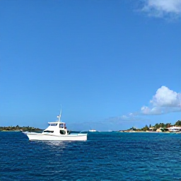 Caribbean Holidays, November Fishing, Sport fishing charter cruising past the coastline of Saint Martin and Sint Maarten on a sunny November day