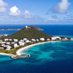 Caribbean Holidays, November Holidays, Aerial view of Saint Martin and Sint Maarten coastline with turquoise water, sandy beaches and sunny November skies