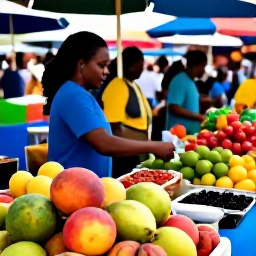 Caribbean Holidays, November Holidays, Traditional Caribbean market in Marigot with fresh fruit, spices, crafts and local shoppers