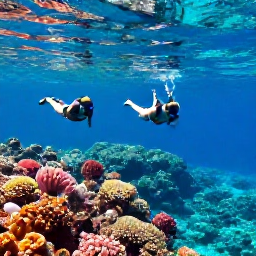 Caribbean Holidays, November Holidays, Visitors snorkelling over a colourful coral reef near Providenciales in clear blue Caribbean water