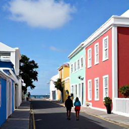Caribbean Holidays, November Honeymoons, A couple exploring the pastel streets and historic waterfront of St George's Bermuda on a bright November day