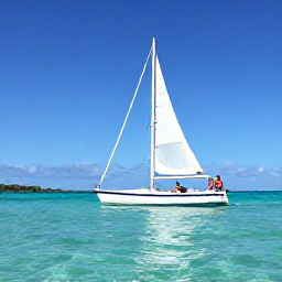 Caribbean Holidays, November Honeymoons, Newlywed couple sailing between tropical islands in the Grenadines under a clear November sky