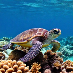 Caribbean Holidays, November Hotspots, A vivid underwater Caribbean scene in Grand Cayman with a sea turtle swimming over coral and clear blue water