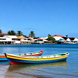 Caribbean Holidays, November Hotspots, Colourful wooden boats and calm blue water at Bayahibe harbour, Dominican Republic, with fishing village details and bright Caribbean sunlight