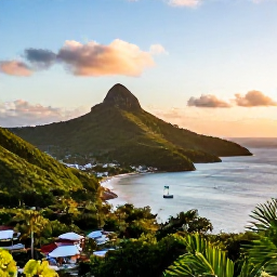 Caribbean Holidays, November Instagram Hotspots, Scenic viewpoint at Shirley Heights in Antigua at sunset, overlooking English Harbour, green hills and sailboats in the bay