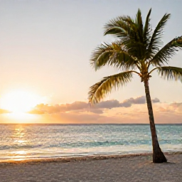 Caribbean Holidays, November Instagram Spots, Golden-hour view of Seven Mile Beach in Grand Cayman, with calm turquoise water, soft November sunlight and a lone palm tree