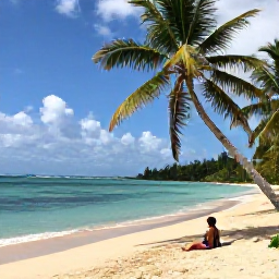 Caribbean Holidays, November Instagram Spots, Quiet tropical beach on Saint Kitts with golden sand, turquoise water, leaning palm trees and a person taking a relaxed holiday photograph