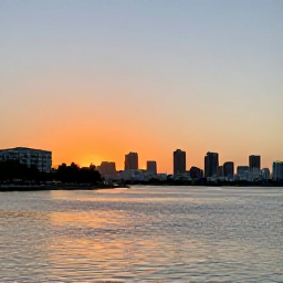 Caribbean Holidays, November Instagram Spots, Sunset over Condado Lagoon and the San Juan skyline, Puerto Rico, with warm evening light and reflections on the water
