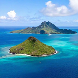 Caribbean Holidays, November Island Hopping, Aerial view of Saint Vincent and the Grenadines, showing green volcanic islands, turquoise sea and small sailing boats