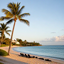 Caribbean Holidays, November Luxury, A luxurious beachfront resort on Saint Kitts with palm trees, calm turquoise sea and warm November sunshine