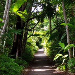 Caribbean Holidays, November Nature, A scenic hiking trail through lush tropical woodland in Virgin Islands National Park on St John, with sunlight filtering through the trees