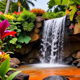 Caribbean Holidays, November Nature Holidays, Colourful Saint Lucia botanical garden with tropical flowers, palm trees and a warm mineral waterfall