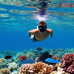 Caribbean Holidays, November Solo Holidays, Solo visitor snorkelling above a colourful coral reef with tropical fish in the clear waters near Providenciales, Turks and Caicos Islands