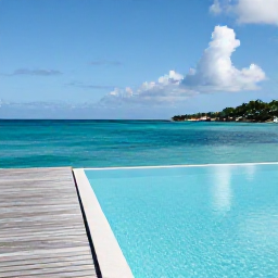 Caribbean Holidays, November Spa Breaks, A tranquil luxury spa overlooking turquoise Caribbean water on a sunny November morning in Saint Thomas, United States Virgin Islands