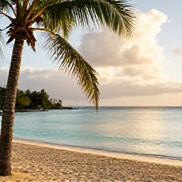 Caribbean Holidays, November Spa Breaks, Golden sandy beach on Saint Kitts with calm turquoise water, palm trees and a peaceful November afternoon