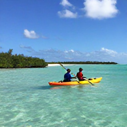 Caribbean Holidays, November Tours, Kayaker paddling through calm shallow turquoise water with mangroves and sandy islets in the Turks and Caicos Islands
