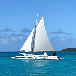 Caribbean Holidays, November Weddings, Bride and groom sailing between the British Virgin Islands after their November wedding, with bright blue sea and traditional sailing boats