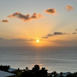 Caribbean Holidays, November Wellness, Peaceful sunset over the Caribbean from a scenic viewpoint on Saint Martin, warm sky and tranquil sea