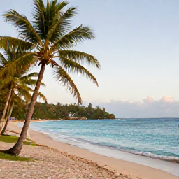 Caribbean Holidays, October Beach Holidays, A quiet Caribbean beach on Saint Vincent and the Grenadines in October, with turquoise water, palm trees and soft morning light