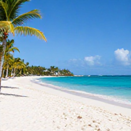 Caribbean Holidays, October Beach Holidays, A quiet white-sand beach on St Thomas in the United States Virgin Islands, turquoise sea, palm trees and warm October sunshine