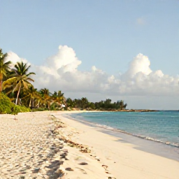 Caribbean Holidays, October Beach Holidays, A wide sandy beach on Grand Cayman with calm turquoise water, palm trees and soft October sunshine