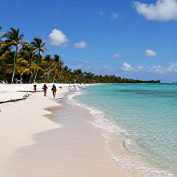 Caribbean Holidays, October Beach Holidays, Grace Bay Beach in October with clear shallow water, bright sand, palm trees and a couple walking along the shoreline
