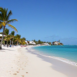 Caribbean Holidays, October Beach Holidays, Wide Caribbean beach on Saint Martin in October, turquoise water, soft white sand, palm trees and a relaxed holiday atmosphere
