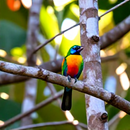 Caribbean Holidays, October Birdwatching, Colourful Caribbean birds perched in tropical woodland on St Croix, United States Virgin Islands, October morning light