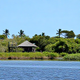 Caribbean Holidays, October Birdwatching, Wetland and mangrove birdwatching scene at a peaceful Saint Lucia lagoon in October
