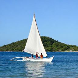 Caribbean Holidays, October Couples Holidays, A couple sailing between the green islands of Saint Vincent and the Grenadines on a bright October day, traditional boat and calm Caribbean water