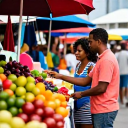 Caribbean Holidays, October Couples Holidays, Couple exploring a colourful Caribbean market and historic waterfront in Philipsburg, Sint Maarten