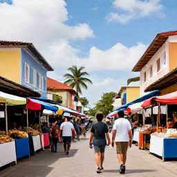 Caribbean Holidays, October Couples Holidays, Couple exploring colourful Port of Spain streets and visiting a lively Trinidad market, tropical architecture and local food stalls