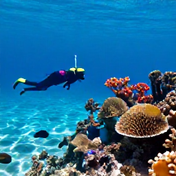 Caribbean Holidays, October Cruises, Snorkellers viewing colourful tropical fish and coral in clear shallow water near Grand Turk, Turks and Caicos Islands