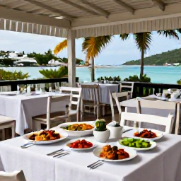 Caribbean Holidays, October Culture, Friendly Saint Barth&eacute;lemy restaurant in October serving French-Caribbean cuisine, fresh seafood, tropical vegetables and local specialities on a shaded terrace
