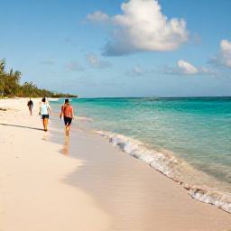 Caribbean Holidays, October Culture, Travellers walking along a quiet turquoise beach in Providenciales, with clear water, soft sand and a warm October afternoon