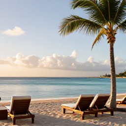 Caribbean Holidays, October Cura&ccedil;ao, A stylish adults-only resort beside a calm turquoise Caribbean sea in Cura&ccedil;ao, with sun loungers, palm trees and warm October light