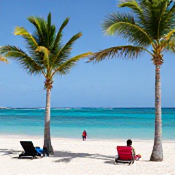 Caribbean Holidays, October Curacao, Clear turquoise sea, white sand and a couple relaxing beneath palm trees on a Cura&ccedil;ao beach