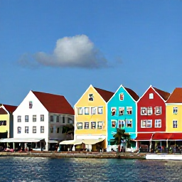 Caribbean Holidays, October Cura&ccedil;ao, Colourful Willemstad waterfront in Cura&ccedil;ao with pastel Dutch colonial buildings, historic architecture and pedestrians exploring on a sunny day