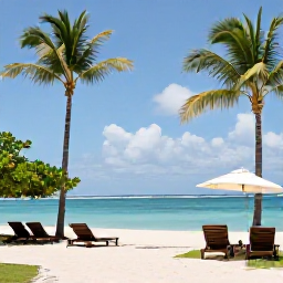 Caribbean Holidays, October Escapes, A relaxed adults-only beachfront resort in Tobago during October, with palm trees, calm turquoise sea and sun loungers