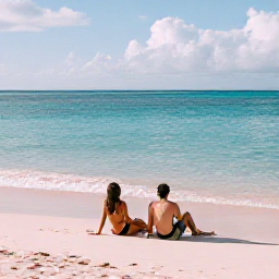 Caribbean Holidays, October Escapes, Couple relaxing on a quiet pink-sand beach in Bermuda, clear water and soft October sunlight