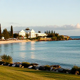 Caribbean Holidays, October Escapes, Elegant adults-only resort overlooking a calm turquoise bay in Bermuda during a warm October afternoon