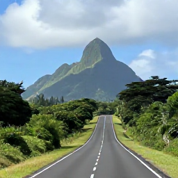 Caribbean Holidays, October Escapes, Scenic road through lush Saint Kitts countryside with Mount Liamuiga in the distance