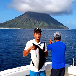 Caribbean Holidays, October Fishing, A friendly local fishing guide steering a charter boat beside Montserrat&rsquo;s dramatic coastline, with anglers enjoying a relaxed October fishing trip
