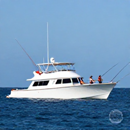 Caribbean Holidays, October Fishing, Anglers casting lines from a modern charter boat in deep blue Atlantic water near Trinidad and Tobago