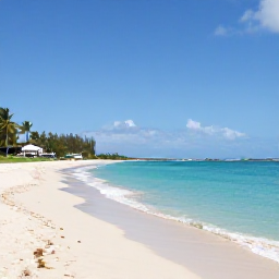 Caribbean Holidays, October Golf Holidays, A peaceful Barbados beach near a golf resort, with turquoise water, soft sand and a few palm trees