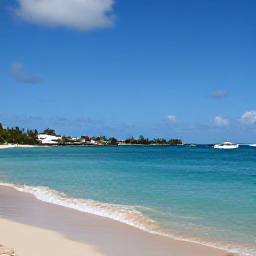 Caribbean Holidays, October Holidays, A sunny coastal view of Saint Martin and Sint Maarten in October, with turquoise water, sandy beaches and a small boat offshore