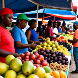 Caribbean Holidays, October Holidays, Visitors exploring Kingstown market stalls filled with fresh fruit, spices and local produce