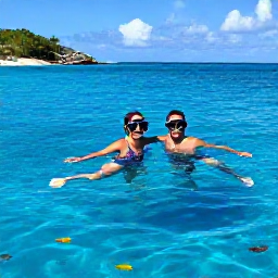 Caribbean Holidays, October Honeymoons, Couple snorkelling in transparent blue water with colourful fish near the coast of Saint Barth&eacute;lemy