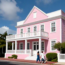 Caribbean Holidays, October Honeymoons, Newlywed couple exploring pastel-coloured buildings and historic streets in Hamilton, Bermuda, on a sunny October day